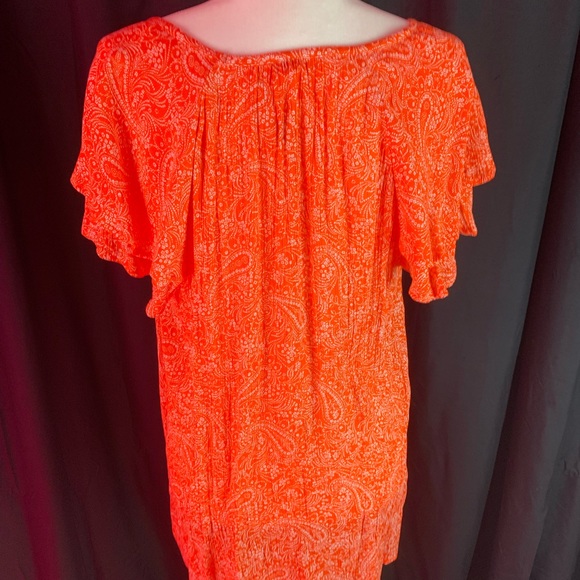 Old Navy orange paisley butterfly sleeve with tags XL - Picture 3 of 6